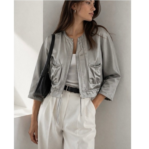 Giorgio Armani Jackets & Blazers - Giorgio Armani | Vintage Cropped Satin Bomber Jacket
